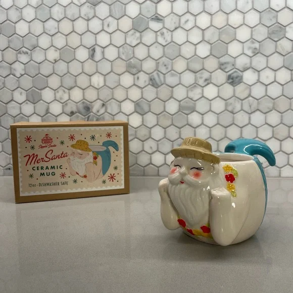 BeachBum Berry - Sippin’ Santa 
Ceramic Mermaid Santa Cup - Mersanta Tiki Mug - Picture 3 of 5